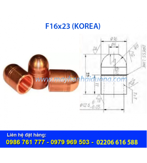 Điện cực hàn bấm F16x23